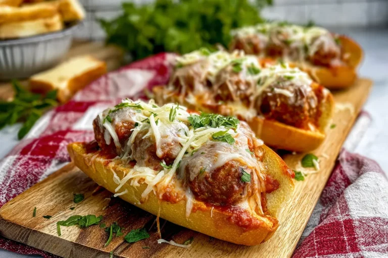 Cheesy Baked Meatball Sub Boats