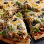 Cheesy Turkey Taco Pizza