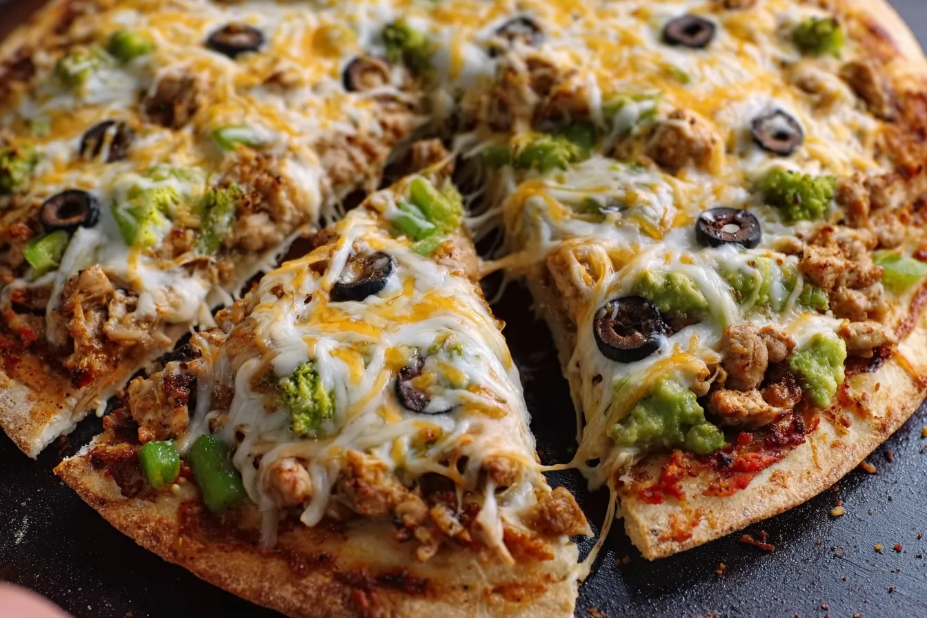 Cheesy Turkey Taco Pizza