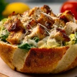 Chicken Caesar Loaded Bread Bowl
