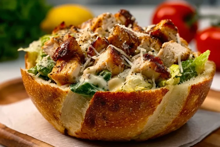 Chicken Caesar Loaded Bread Bowl