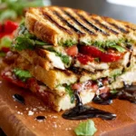 Chicken Caprese Panini with Balsamic Glaze