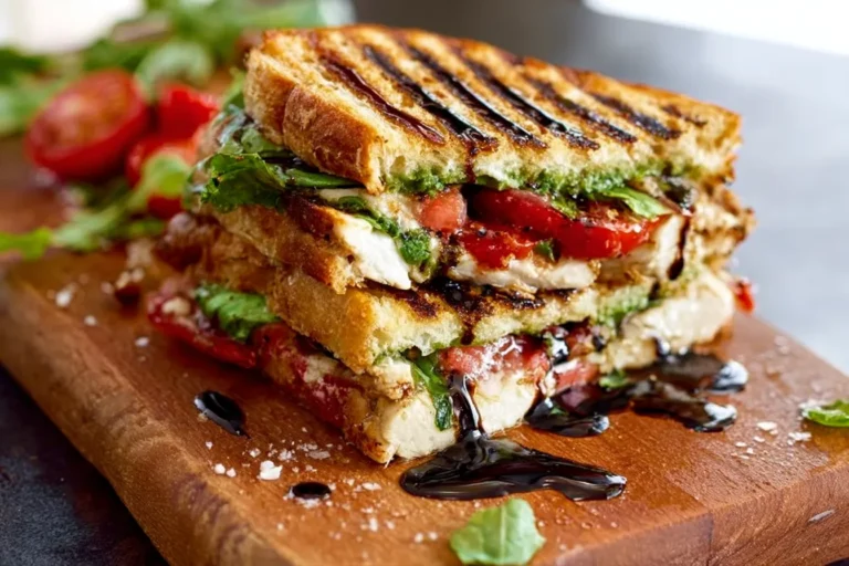 Chicken Caprese Panini with Balsamic Glaze
