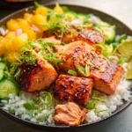 Citrus Ginger Salmon Bowls with Rice