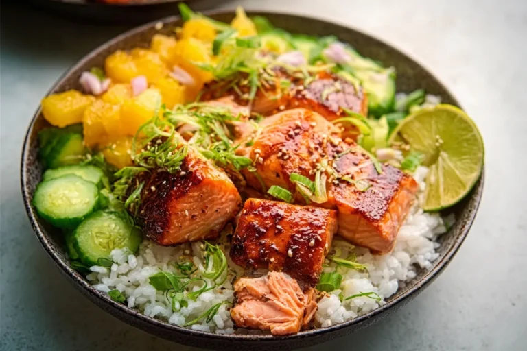 Citrus Ginger Salmon Bowls with Rice