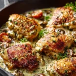 Creamy Garlic Herb Chicken Thigh Bake