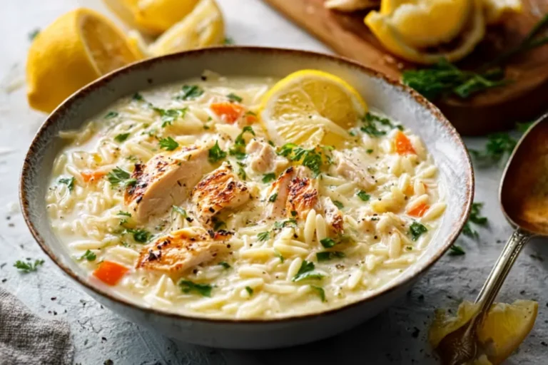 Creamy Lemon Chicken Orzo Soup
