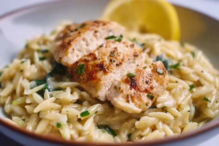 Creamy Lemon Herb Orzo with Chicken