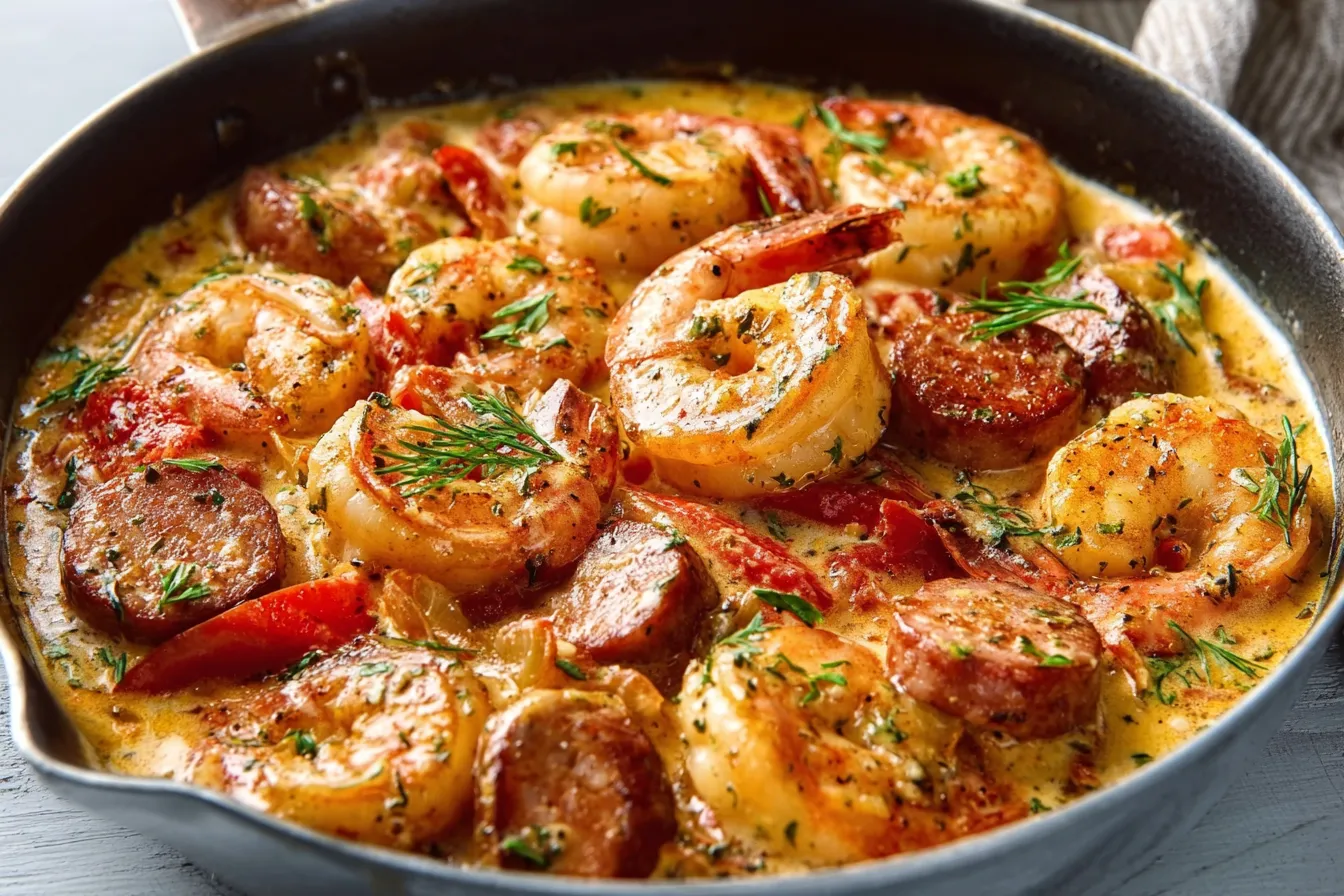 Creamy Shrimp and Sausage Skillet