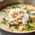 Creamy White Bean + Parmesan Soup