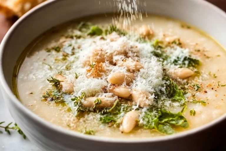Creamy White Bean + Parmesan Soup