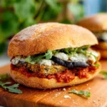 Crispy Baked Eggplant Parm Sandwich
