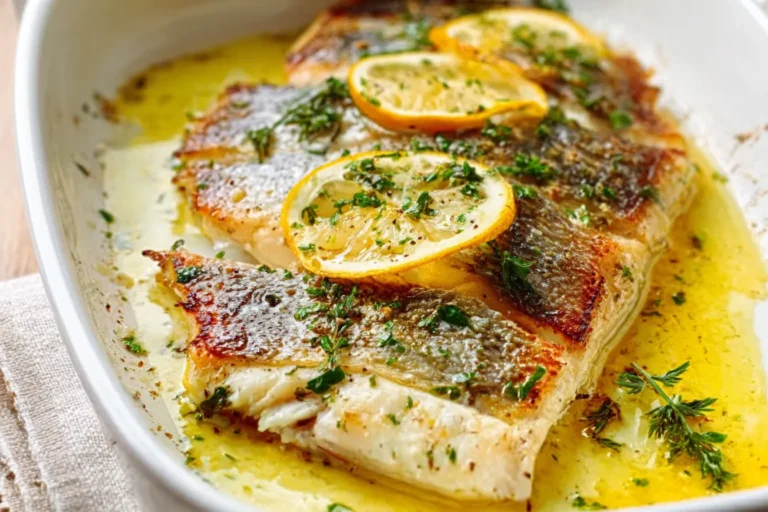 Crispy Baked Fish with Garlic Butter Sauce