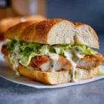 Crispy Chicken Caesar Sandwich with Homemade Garlic Sauce