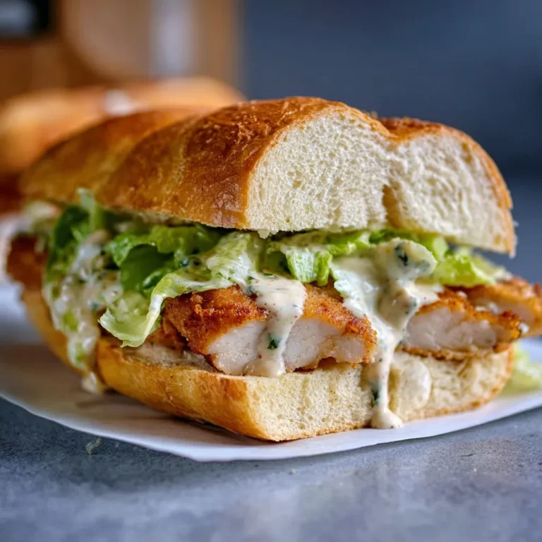Crispy Chicken Caesar Sandwich with Homemade Garlic Sauce