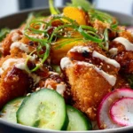 Crispy Honey Garlic Chicken Salad Bowl