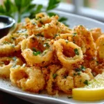 Crispy Lemon Garlic Calamari Bites