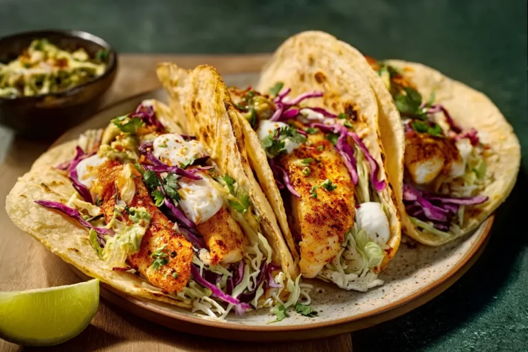 Crispy Lemon Garlic Tilapia Tacos