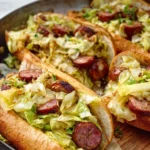 Fried Cabbage & Sausage Hoagies