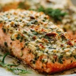 Garlic Butter Parmesan Crusted Salmon: