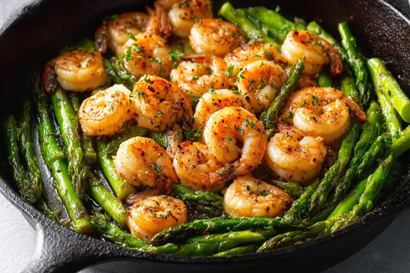 Garlic Butter Shrimp and Asparagus Skillet