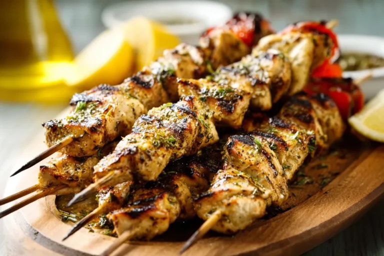 Grilled Chicken Skewers with Lemon and Herb Marinade