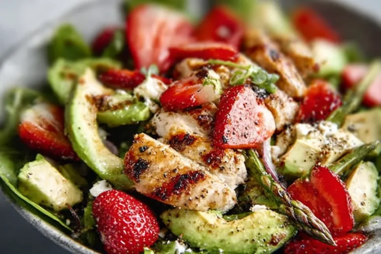 Grilled Chicken Strawberry Avocado Salad
