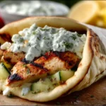 Grilled Lemon Chicken Gyros with Tzatziki