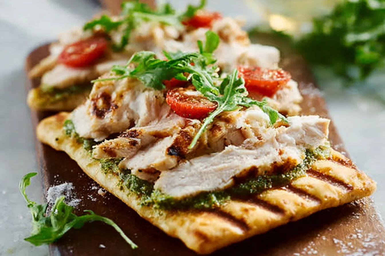Grilled Turkey & Pesto Flatbread
