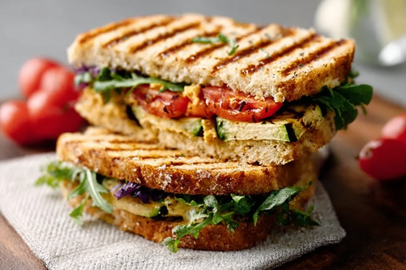Grilled Veggie & Hummus Sandwiches