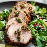 Herb-Roasted Pork Tenderloin with Spring Greens