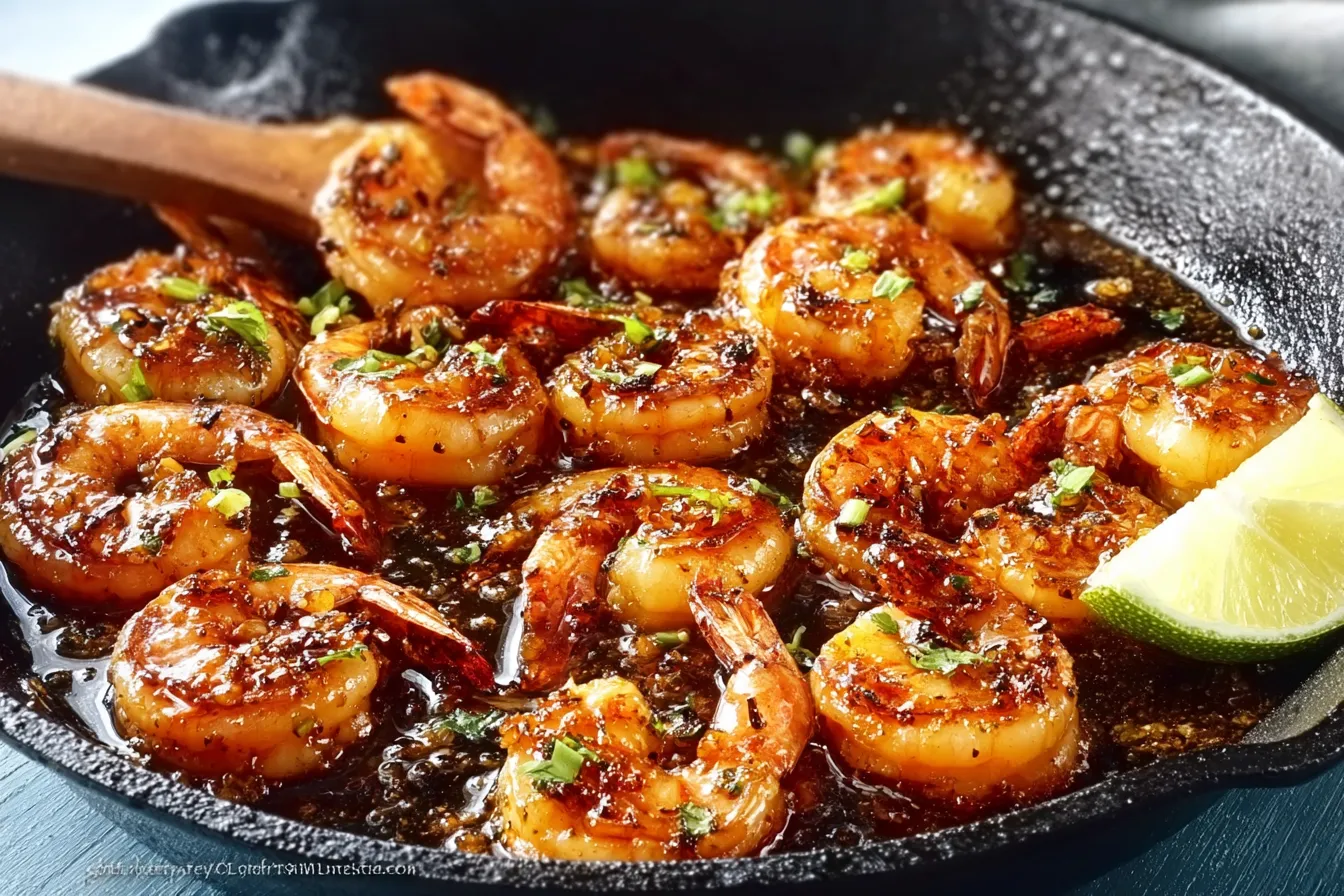 Honey Garlic Butter Shrimp Skillet