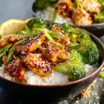 Honey Lemon Chicken and Broccoli Bowls