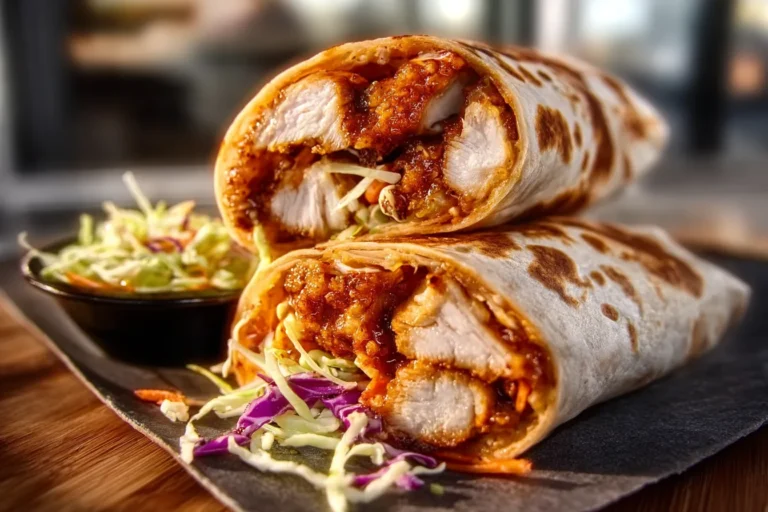 Hot Honey Chicken & Cabbage Slaw Wrap