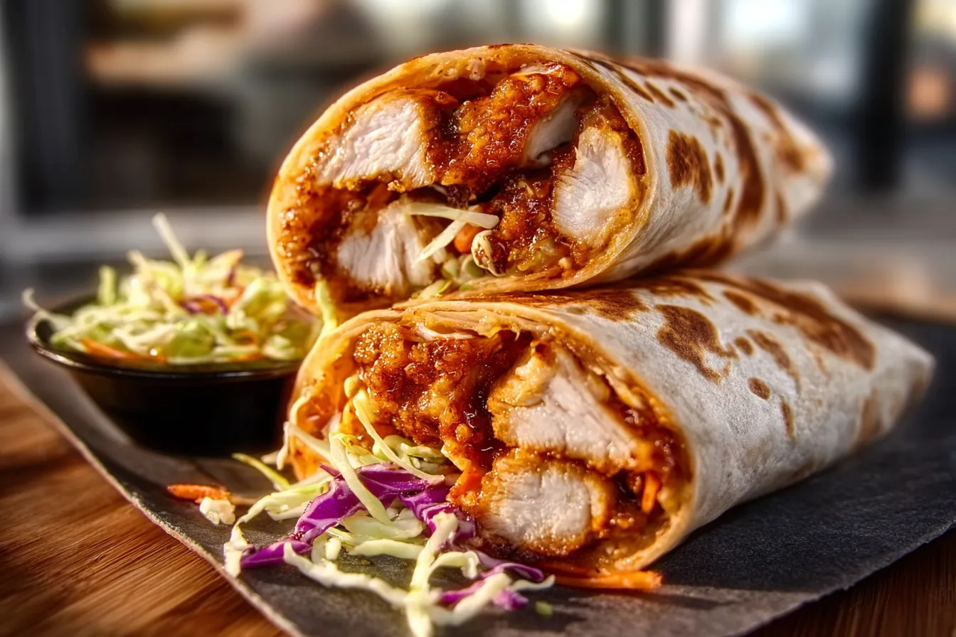 Hot Honey Chicken & Cabbage Slaw Wrap