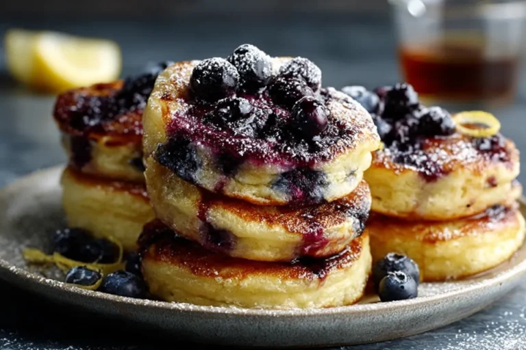 Lemon Blueberry Ricotta Pancake Bites