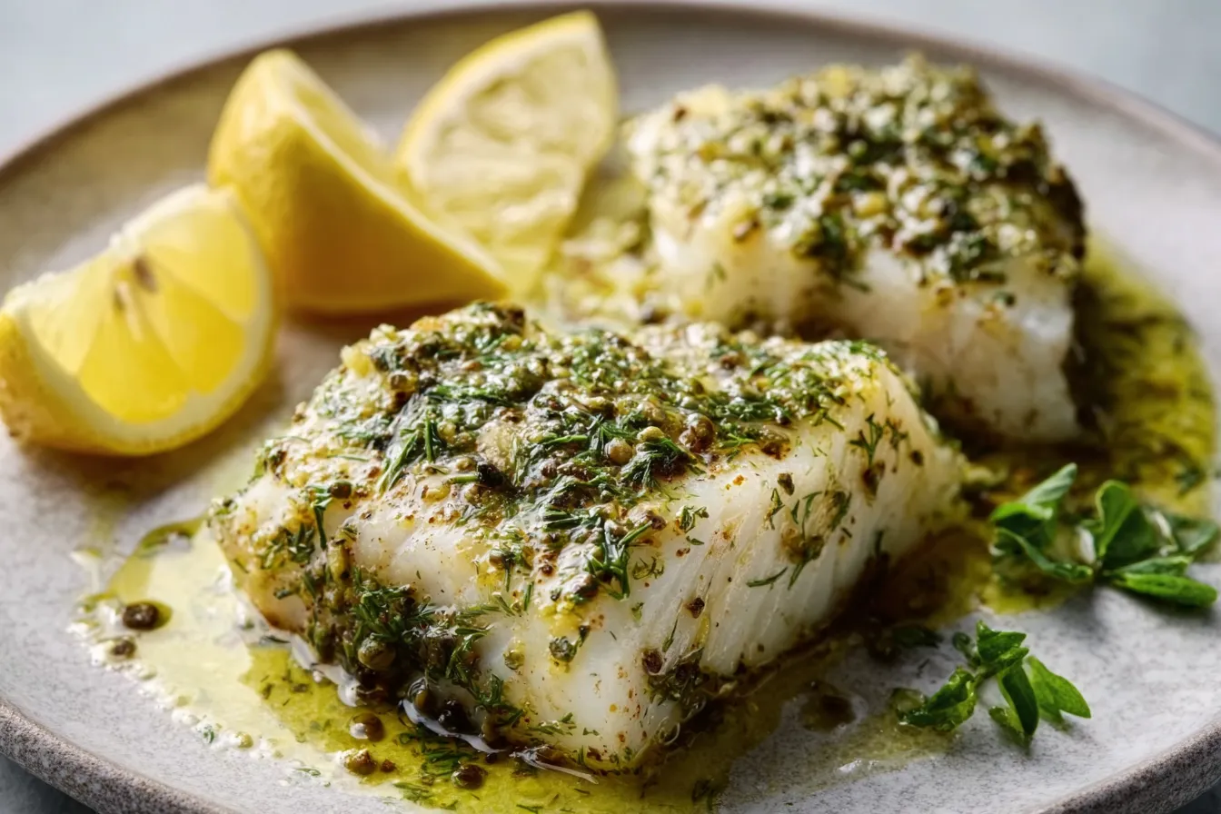 Lemon Dill Baked Cod with Herbs