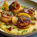 Lemon Garlic Butter Scallops over Polenta