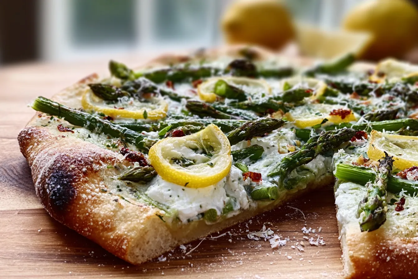 Lemon Ricotta and Asparagus Spring Pizza