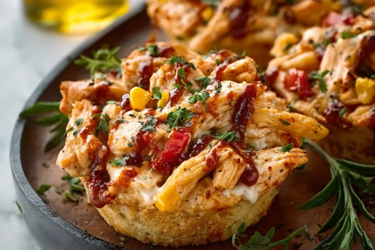 Mini BBQ Chicken Biscuit Cups