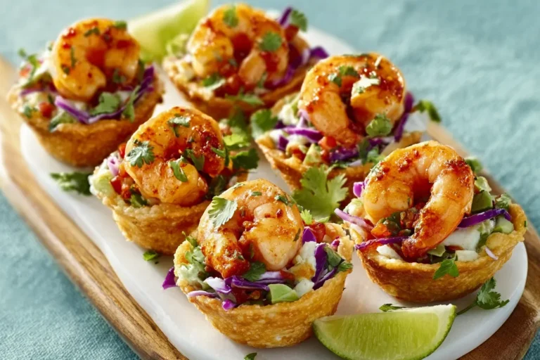 Mini Taco Cups aux crevettes (Cajun Style)