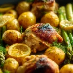 One-Pan Chicken + Asparagus + Potatoes
