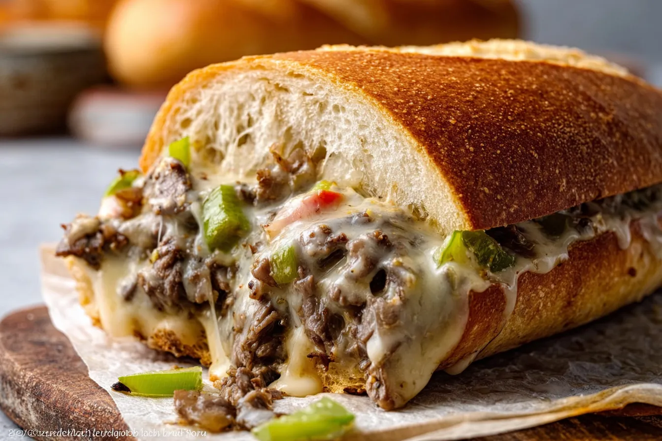 Philly Cheesesteak Stuffed French Bread