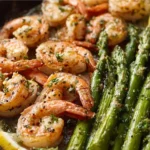 Sheet Pan Garlic Butter Asparagus + Shrimp