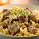 Slow Cooker Creamy Beef and Noodles