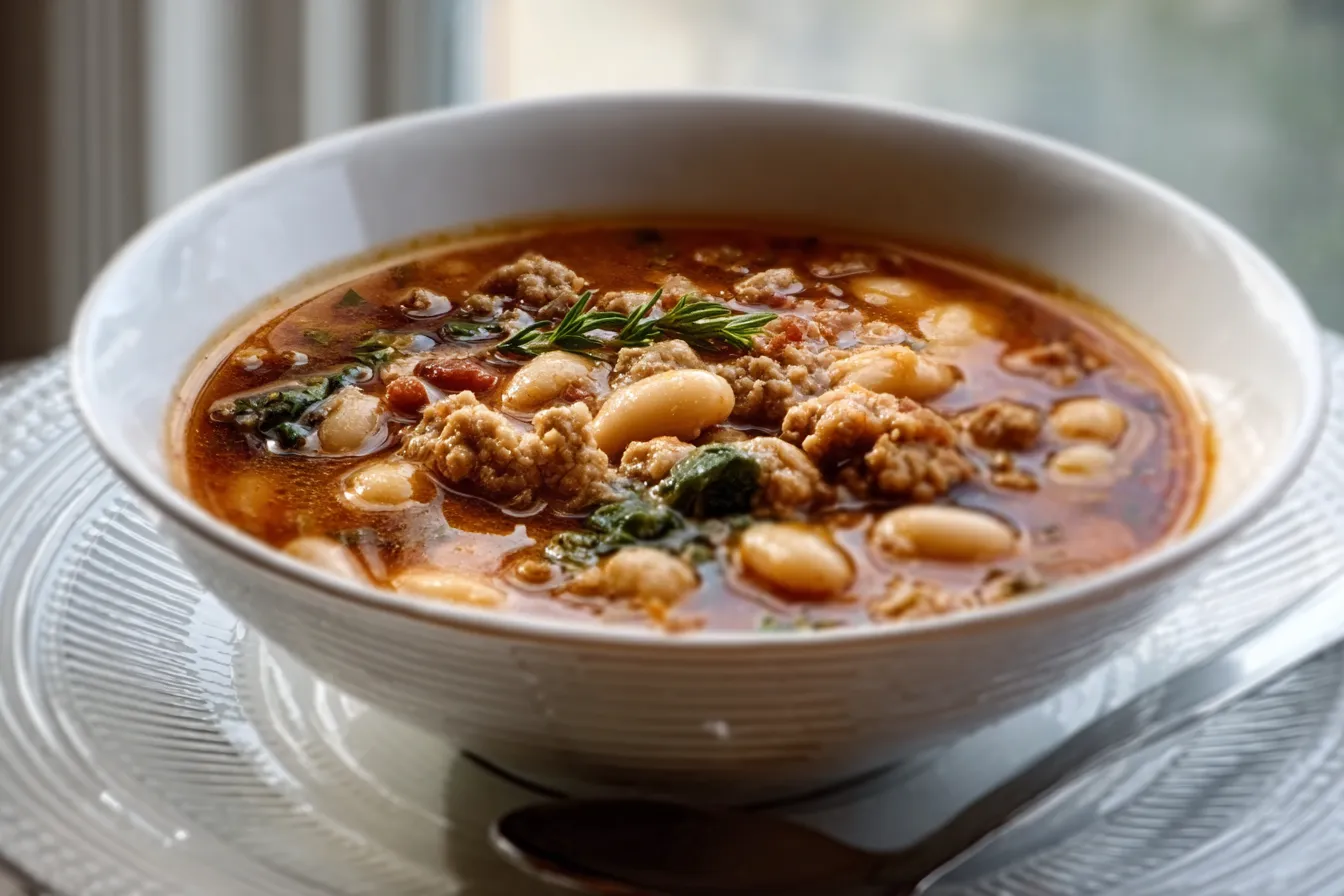 Slow Cooker Italian Sausage and White Bean Soup