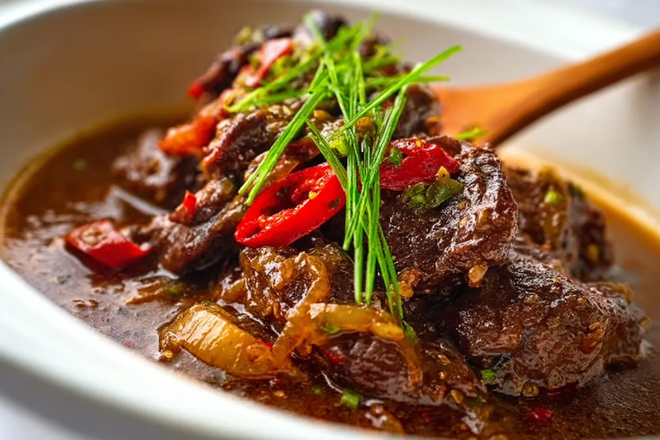 Slow Cooker Pepper Steak in Savory Onion Gravy