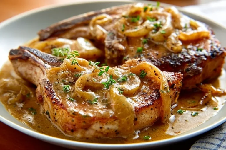Southern Smothered Pork Chops with Onion Gravy