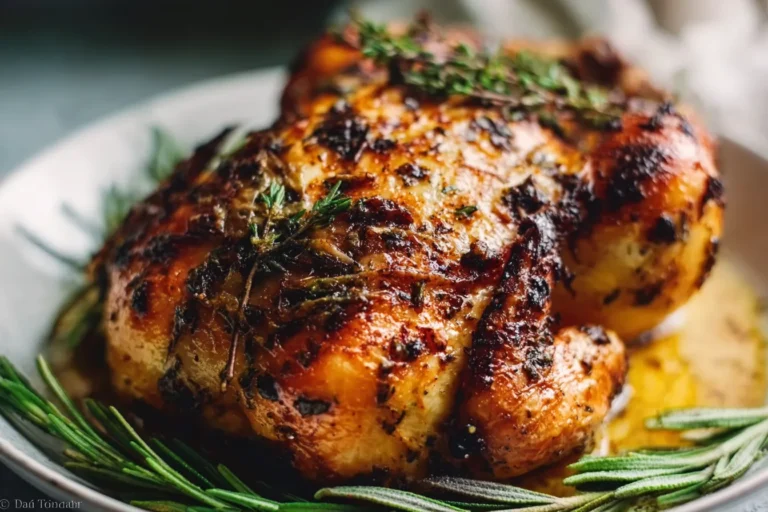 Spring Herb Garlic Butter Roasted Chicken