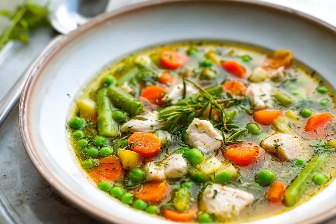 Spring Vegetable and Herb Chicken Soup